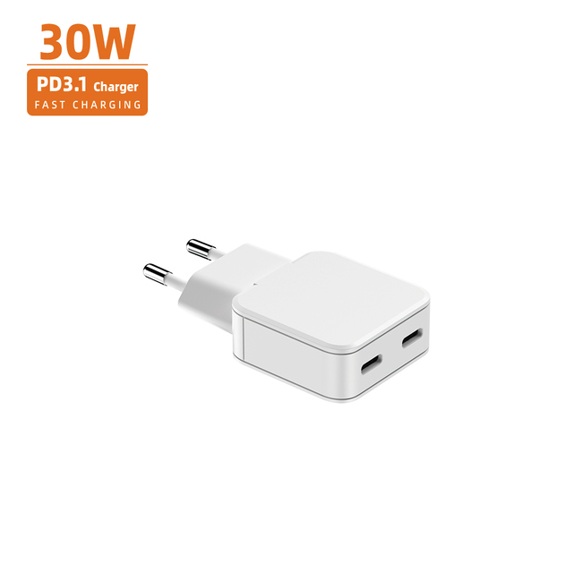 EU GaN 30W 20W Fast Charger for iPhone 15 14 13 PD3.0 Charger for iPad Pro Xiaomi Samsung Type C Mobile Phone US USB Charger