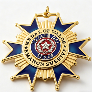 เหรียญรางวัลกีฬาแบบกำหนดเอง รูปดาว 3 มิติ ชุบโลหะ ตัดแบบไดคัท ชุบทองเคลือบแข็ง พร้อมริบบิ้นและเข็มกลัดแบบกำหนดเอง - Product Image 4