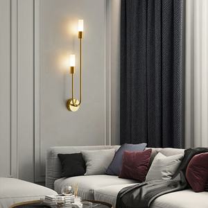 Lámpara de Pared de Estilo Nórdico con Dos Cabezales Dorados, G9 LAMP*2, Luces LED de Pared para el Hogar - Product Image 1