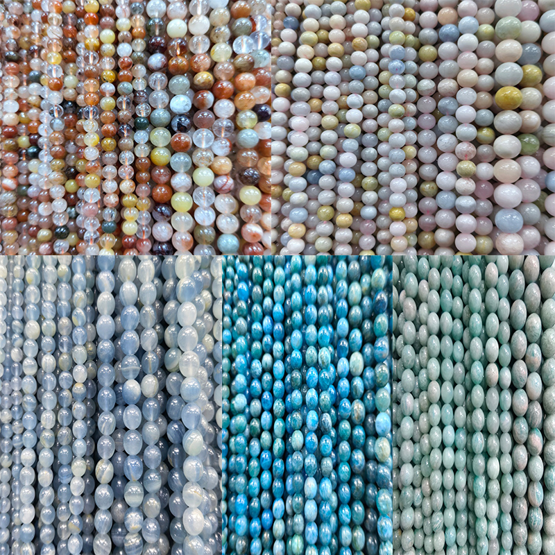 Wholesale 4MM-12MM Smooth Round Gemstone Beads Natural Crystal Loose Beads Jewelry Making for DIY Necklace Bracelet