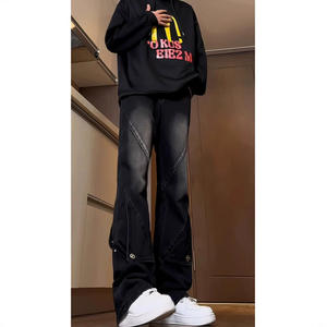 Pantalones Vaqueros Negros Americanos de Trabajo para Hombre, Estilo Hiphop, Ajustados, de Pierna Ancha, Estilo Urbano - Product Image 2