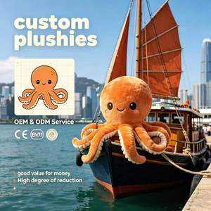 Muñecos de Peluche de Pulpo Personalizados al por Mayor, Servicio OEM ODM, Juguete Marino de Buena Calidad con Certificación CE EN71, Peluche Seguro - Product Image 1