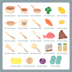Ensemble de jeu de <span class=keywords><strong>cuisine</strong></span> réaliste avec vapeur et sons, jouet de <span class=keywords><strong>cuisine</strong></span> Montessori avec aliments et légumes de jeu pour tout-petits, cadeau sans outils - Product Image 5