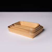 Boîte à sushi à emporter en carton kraft avec logo imprimé, couvercle transparent en PET, boîte à sushi jetable pour fêtes, traiteur, vente en gros, en stock