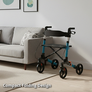 Легкий алюминиевый роллатор Relaxsmith с сиденьем и сумкой для хранения, для пожилых людей, с удобными ручками, для поддержания мобильности - Product Image 2