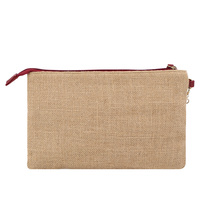 Banjara — pochette brodée en jute faite à la main, sac à main à fermeture éclair avec poignée, style ethnique chinois, pour cadeau de plage d'été