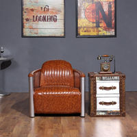 Aviation-Style Tomcat Fauteuil Ottoman Vintage En Cuir Véritable Cigar Club Salon Meubles pour Salon Rétro Aviator Chaise