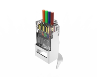 Cat7 cat8 cat6a berwarna ethernet rj45 konektor melewati 50u rj45 konektor melewati