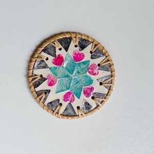 Đầy Màu sắc vỏ tròn mây Coaster bàn ăn bảo vệ pad chịu nhiệt cup Mat cà phê trà nóng uống cốc placemat nhà bếp - Product Image 6