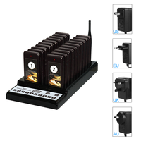 Stock espagnol 433.92Mhz code gratuit 10 pagers système de téléavertisseur sans fil restaurant