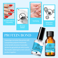 BORN PRETTY Lot de 2 : Préparateur d'ongles déshydratant et Base Coat sans acide pour gel UV acrylique, séchage à l'air, pour nail art