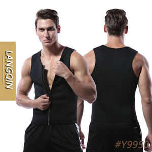 Langqin Men Neoprene Sweat Sauna Bodysuit Waist Trainer Slimming Shapewear Corset Underwear <b>Belly</b> Control Gym Fat Burn Tank Top - Product Image 1