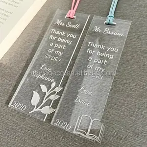 custom printed clear acrylic bookmark personalized gifts bookmarks present tag