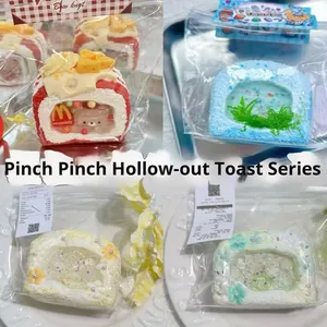 Hot-Selling Hollow Toast Series Realistic Silicone Squishy Food Squeeze Toy for Children's Anti-Stress Play Relief for Boys - Product Image 2