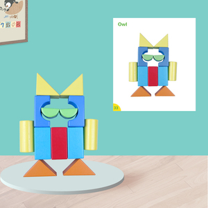 प्रारंभिक शैक्षिक रंगीन स्टैकिंग खिलौने लकड़ी के महल पत्थर पत्थर निर्माण कौशल के लिए रंगीन भवन ब्लॉक - Product Image 6