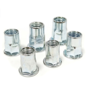 Cường độ cao DIN tiêu chuẩn thép carbon Đầu phẳng nửa Hex đinh tán Nut rắn đinh tán chèn cho an toàn buộc vật liệu sắt - Product Image 1
