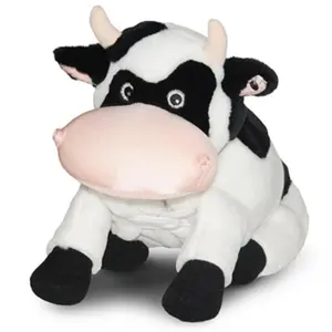 Mainan bulu kustom banteng lucu Super lembut sapi lucu spesial sapi menggemaskan berbulu grosir mainan boneka hewan untuk anak-anak