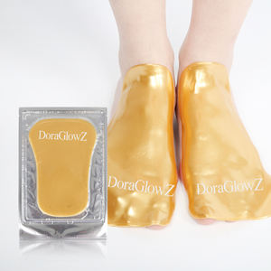 Großhandel Private Label OEM ODM 24 Karat Gold Kollagen Fuß maske Organische feuchtigkeit spendende Kristall Fuß maske - Product Image 1