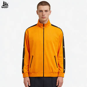 Chaqueta Deportiva Personalizada con Logotipo, Estilo Desgarrable, Franjas Laterales, Botones Desmontables y Cierre de Cremallera para Hombre - Product Image 1