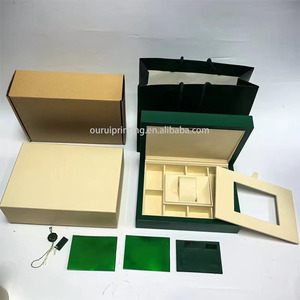 Ensemble complet de boîtes à montres en gros, boîte rigide élégante de couleur verte avec tous les accessoires de présentation - Product Image 3