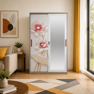 Armoire de rangement en acier à 2 portes pour salle de sport, casier métallique avec porte-clés, meuble de chambre - Product Image 5