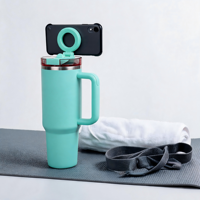 Botol Minum Vakum Stainless Steel 40oz untuk Olahraga Luar Ruangan dengan Gagang & Tutup, Dudukan Ponsel Magnetik, Grosir