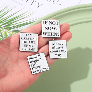 Ghim Cài Chữ Tạo Động Lực Tùy Chỉnh Giá Rẻ Ghim Cài Ve Áo Bảng Chữ Cái Tích Cực Kim Loại Tùy Chỉnh Ghim Tráng Men - Product Image 4