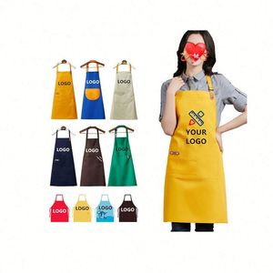 Customized Logo Mens Women <b>Kitchen</b> Cooking Adjustable <b>Apron</b> with 2 Pockets Waterproof <b>Aprons</b> for Painting Pottery Ceramics - Product Image 1