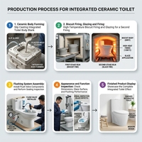Offre Spéciale Usine : Ensemble WC Monobloc en Céramique de Haute Qualité, Style Moderne, avec Double Chasse d'Eau, Siphon en P et Siphon en S, pour Salle de Bain, Modèle Européen