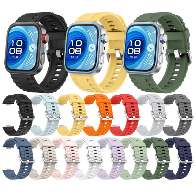Eraysun Luxury for Huawei Watch Fit4 Strap Wave Design Silicone Sports Sweatproof Breathable Fashion Smartwatch Band