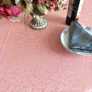 B030-wedding Party Damask <span class=keywords><strong>Jacquard</strong></span> Blush màu hồng <span class=keywords><strong>Polyester</strong></span> vòng hình chữ nhật bảng linen vải bao gồm - Product Image 4