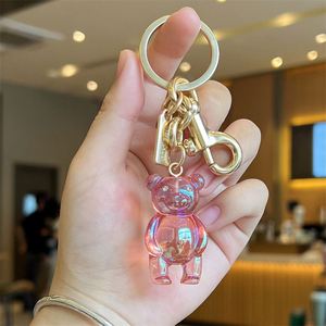 New Cartoon Bear Crystal Keychain High Quality Metal <b>Key</b> <b>Ring</b> with Cute PVC Animal Pendant Creative Bag Charm - Product Image 2