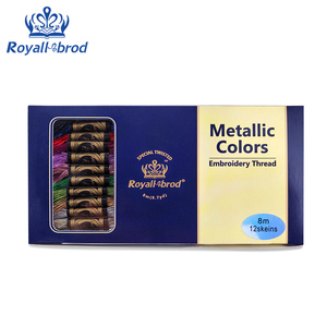 Bộ 12 Mảnh thêu tay thêu chữ thập kim loại chỉ thêu 8 mét vàng và bạc để đan - Product Image 2