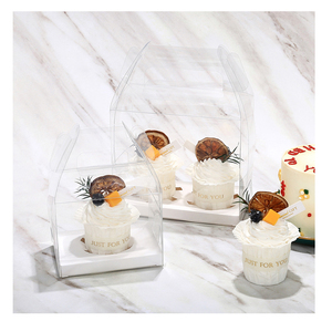 Clear Plastic Box Custom Size Transparent Wedding Cup Cake Packaging Boxes
