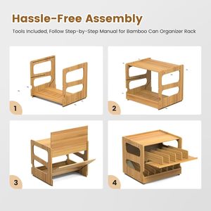 Canned Food Storage <b>Rack</b> Double Layer Desktop Organizer For Pet Food <b>Kitchen</b> Storage Multifunctional Shelf 6-7.9in Height - Product Image 5