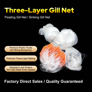 3-Layer 1.5m * 30m beyaz ipek solungill balıkçılık <span class=keywords><strong>Net</strong></span> açık balıkçılık plastik şamandıra solungill <span class=keywords><strong>Net</strong></span> lavabo <span class=keywords><strong>Net</strong></span> - Product Image 6