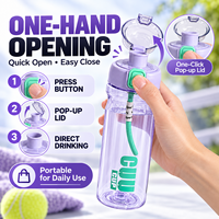 Bouteille d'eau sport 600 ml à ouverture rapide avec cordon portable, bouteille PC à boire directement, logo personnalisé OEM ODM