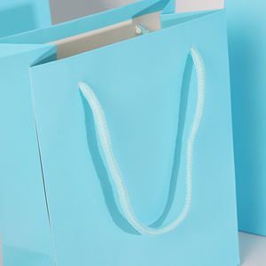 2024 nouveaux sacs fourre-tout en papier Kraft bleu ciel de qualité supérieure plusieurs tailles de Stock sacs à provisions cadeaux - Product Image 3