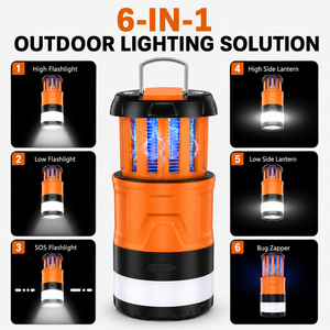 Linterna <span class=keywords><strong>de</strong></span> Camping Recargable 6 en 1, Antimosquitos, Linterna con Base Magnética y Gancho para Colgar, para Emergencias al Aire Libre y Viajes - Product Image 3