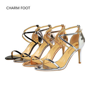 Sandalias de tacón alto de metal con punta abierta para discoteca, zapatos de estilo europeo y americano, puntiagudos, sexys - Product Image 1