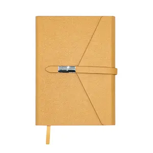 Custom Textured PU Leather Tri- Folder Notebook Perfect Bound Magnetic Closure Planner