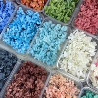 Pétales d'hortensia séchés en gros, petit paquet, matériau floral naturel séché véritable en boîte pour l'art de la résine DIY et la fabrication de bijoux en vrac