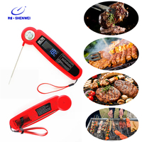 Termometer Daging Digital LCD SW dengan Probe Lipat, Termometer Masak Tahan Air, Termometer Makanan Bacaan Instan