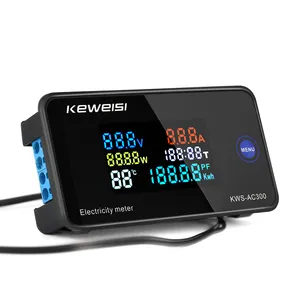 Transformador fechado multifuncional, monitor ac 110v 220v 100a de voltagem fator de potência atual kwh medidores de energia elétrica