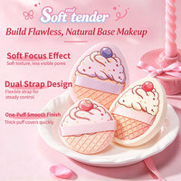 Lot de 2 Houppettes de Maquillage en Gros, Super Douces, pour Fond de Teint, Sans Latex, Haute Densité, pour Coussin d'Air Facial, Houppette à Poudre Douce