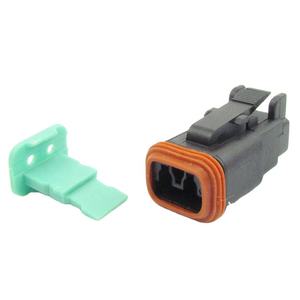 Разъем автомобильный DT06-2S, корпус (гнездо), 2 контакта, черный, герметичный - Product Image 2