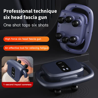 Masseur corporel portatif à six têtes Pistolet fascia vibrant à haute fréquence sur grande surface Détente musculaire profonde pour pistolet de massage de la taille et du dos