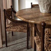 Fauteuil en bois massif tissé en rotin médiéval d'art design B & B Chaise de loisirs