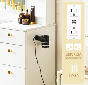 Table de toilette blanche de 55 pouces avec miroir et éclairage, <span class=keywords><strong>9</strong></span> <span class=keywords><strong>tiroirs</strong></span> et 6 compartiments de rangement, bureau de maquillage pour chambre à coucher avec prise électrique - Product Image 4
