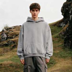 TKAN343D Nuevo estilo de invierno para hombre Tela de alta calidad Oversize casual Heavy Cotton Keep warm Vintage Washed Hoodie - Product Image 1
